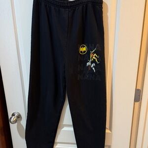 Black Graphic Jogger Sweatpants with Yellow & Green Accents